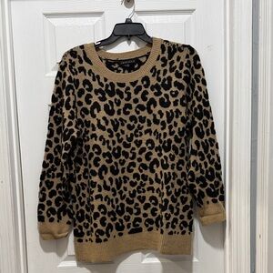 Love Ellie Animal Print Sweater - Black and Brown